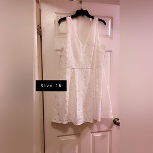 Crystal doll semi formal dress white